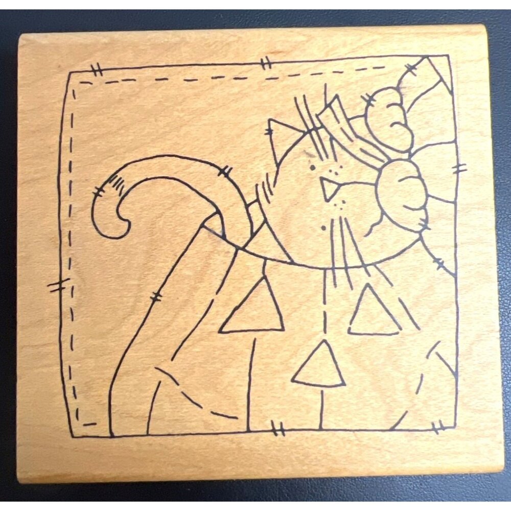 Inky Antics WM Rubber Stamp M2-1983J By Tammy DeYoung Cat pumpkin Design